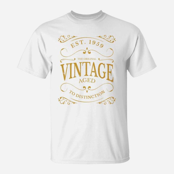 Vintage 60th Birthday Whiskey Wine Label  T-Shirt