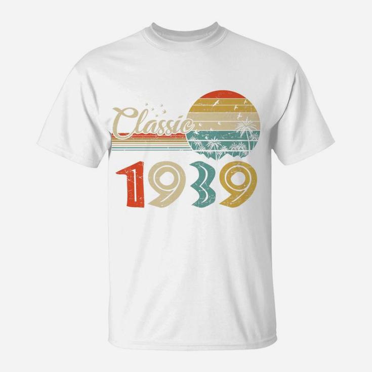 Vintage 80th Birthday Gift Shirt For Men Women Classic 1939