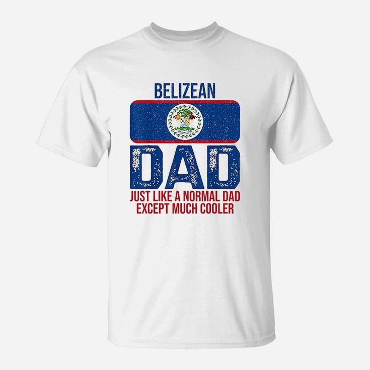 Vintage Belizean Dad Belize Flag Design For Fathers Day T-Shirt