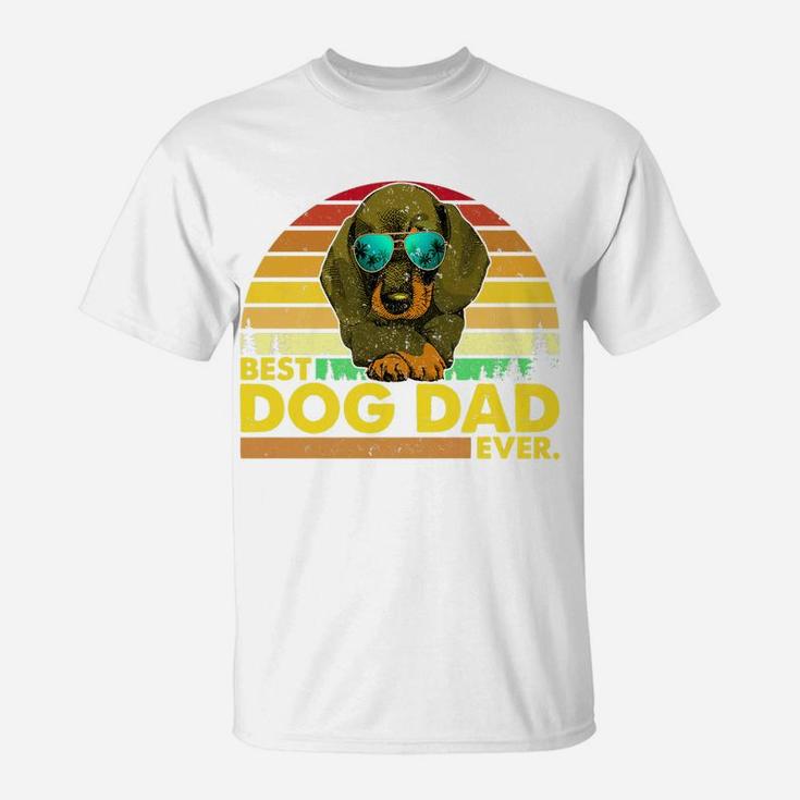 Vintage Best Dachshund Dad Ever Dog Daddy Father T-Shirt