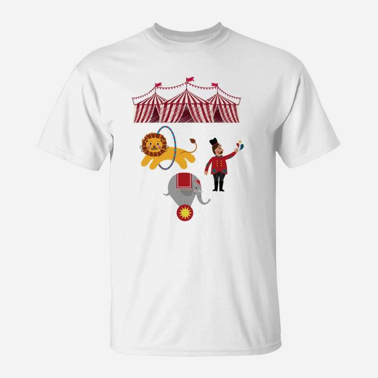 Vintage Circus Ringleader Lion Elephant T-Shirt
