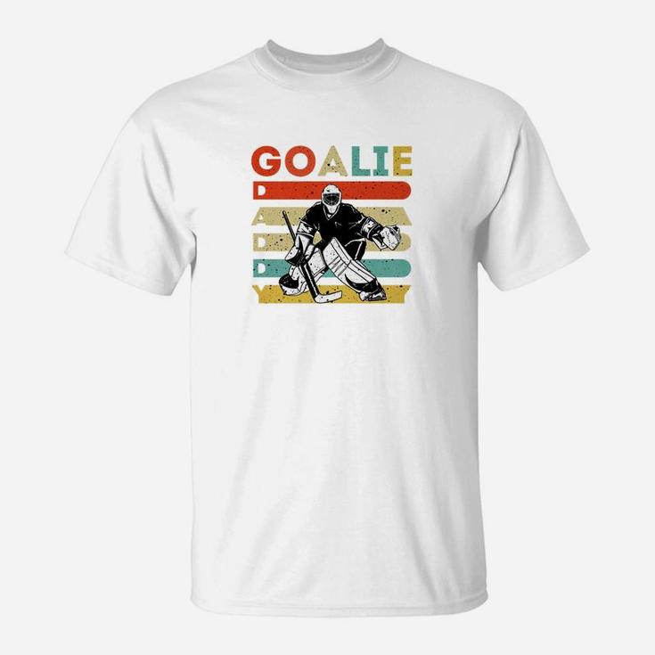 Vintage Ice Hockey Goalie Daddy Father Day Hockey Gifts Premium T-Shirt