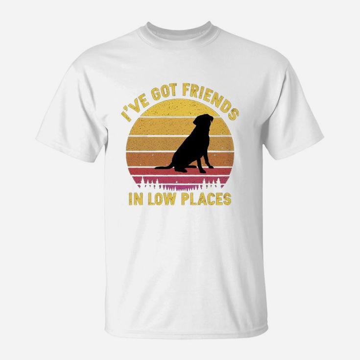 Vintage Labrador Retriever I Have Got Friends In Low Places Dog Lovers T-Shirt