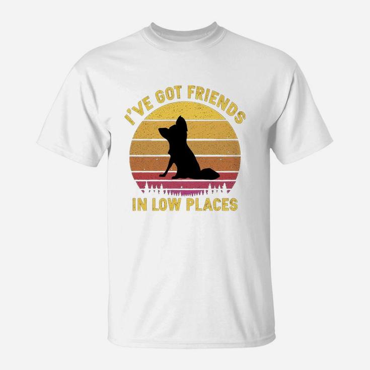 Vintage Papillon I Have Got Friends In Low Places Dog Lovers T-Shirt