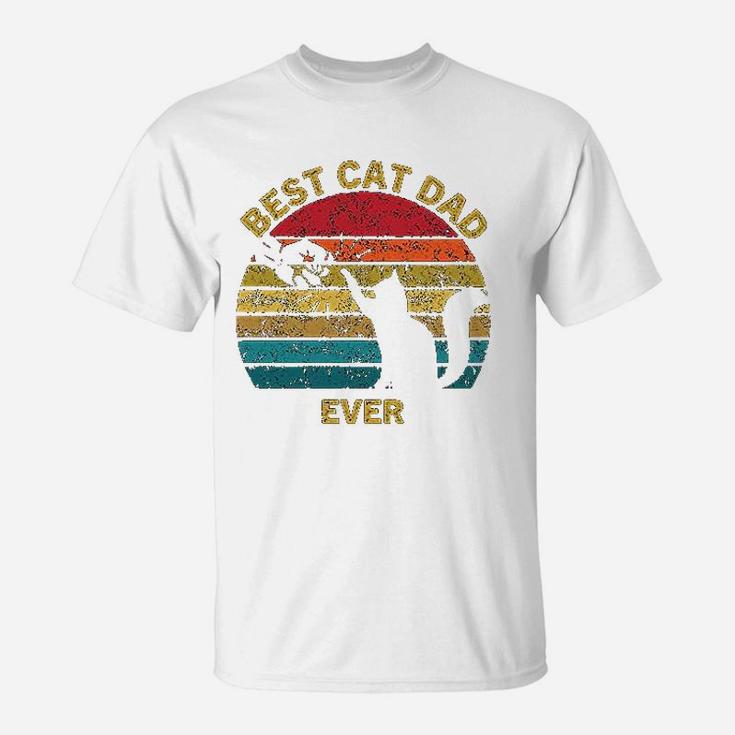 Vintage Retro Gift Best Cat Dad Ever T-Shirt