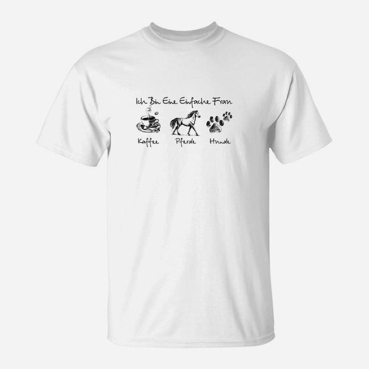 Weißes T-Shirt Wie ich eine Epidemie form, Kaffee & Hund Motiv