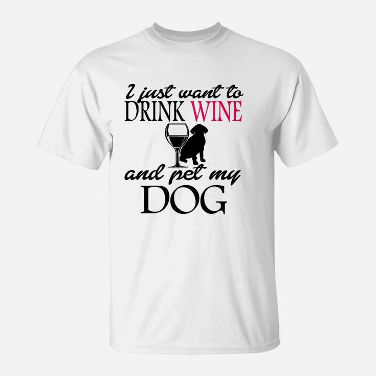 Wein & Hund T-Shirt für Weinliebhaber und Hundebesitzer