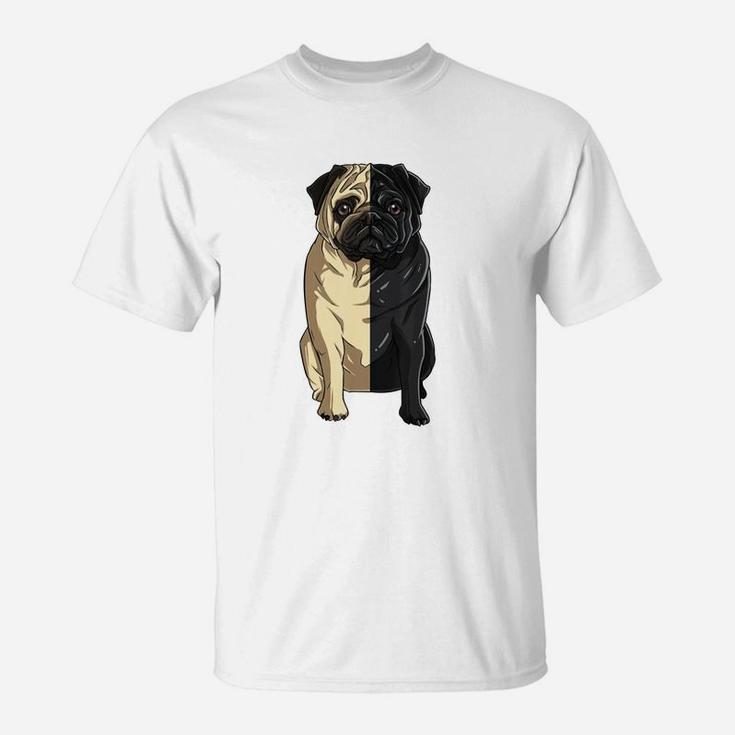White Pug Black Pug T-Shirt