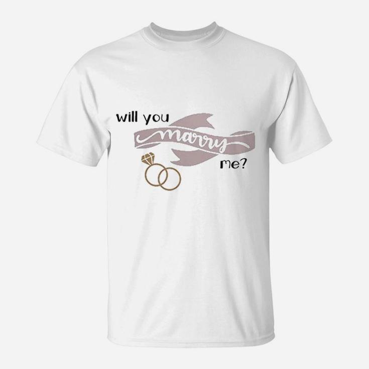 Will You Marry Me Engagement Valentine Day T-Shirt