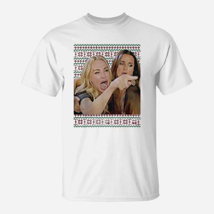 Woman Yelling At A Cat Ugly Christmas Sweater Meme Trending T-shirt T-Shirt