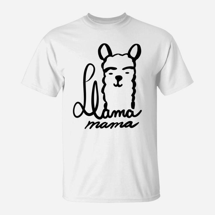 Womens Llama Mama Cute Graphic Great Llama Lover Gift T-Shirt