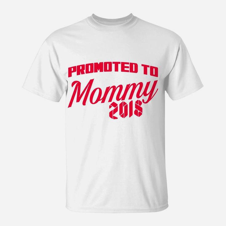 Womens Wife Promted To Mommy 2018 T-Shirt