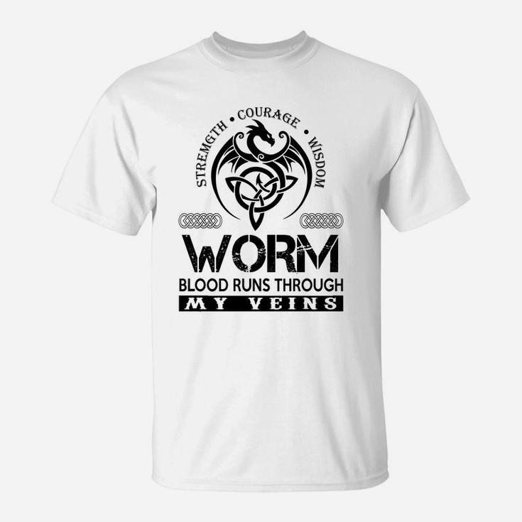 Worm Shirts - Worm Blood Runs Through My Veins Name Shirts T-Shirt