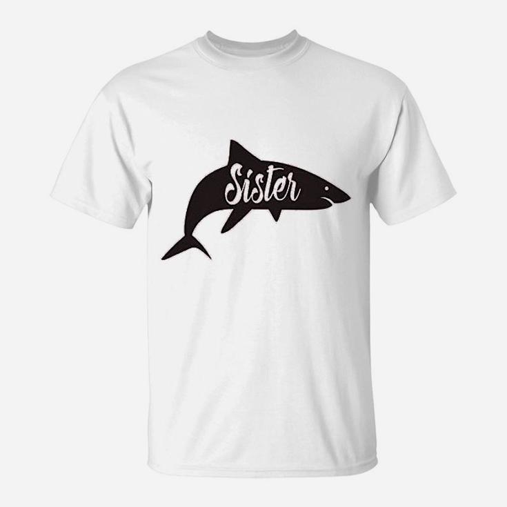Youth Sister Shark Funny Beach Summer Vacation Family T-Shirt