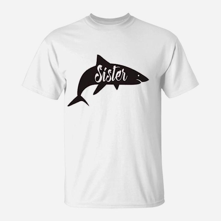 Youth Sister Shark Funny Beach Summer Vacation Family T-Shirt