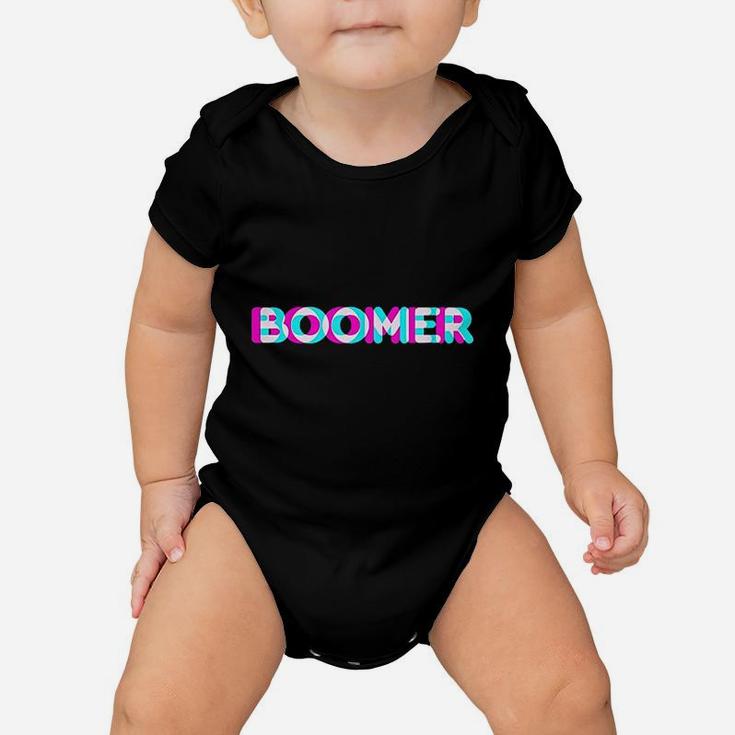 Boomer Meme Funny Anaglyph Type Baby Boomer Proud Generation Baby Onesie