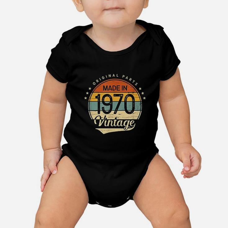 Classic Vintage 1970 Born In 1970 Retro 52nd Birthday  Baby Onesie