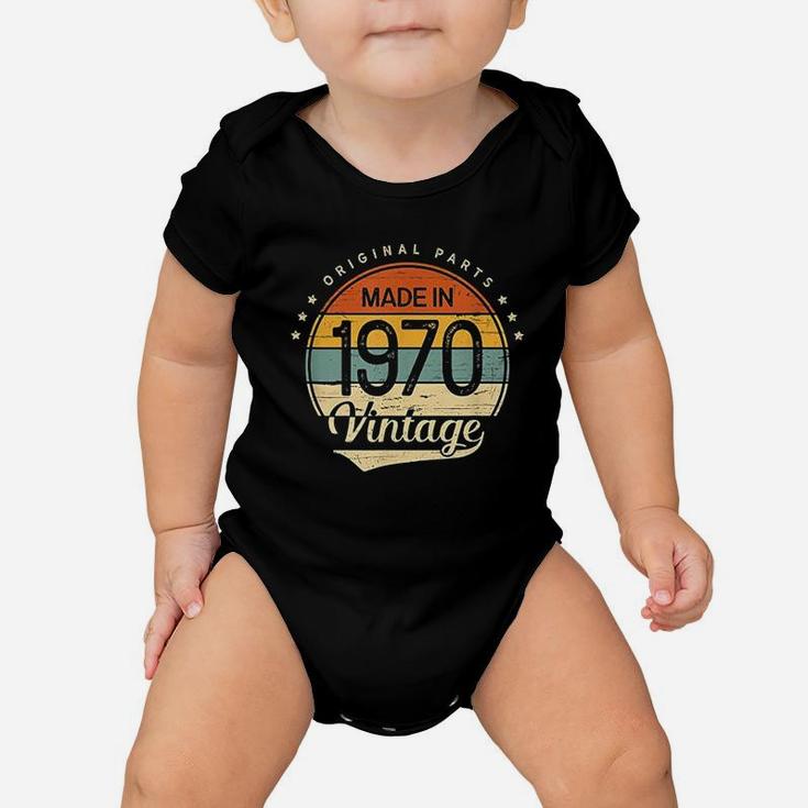 Classic Vintage 1970 Born In 1970 Retro 52nd Birthday  Baby Onesie