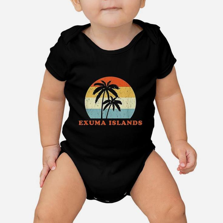 Exuma Bahamas Vintage Sun Surf Throwback Vacation Baby Onesie