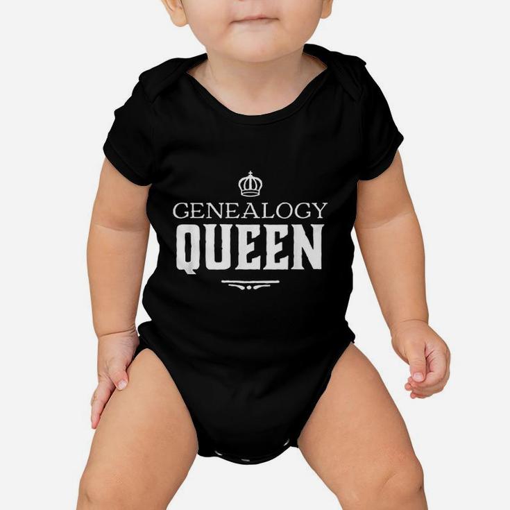 Genealogy Queen Family Genealogist Research Ancestry Baby Onesie