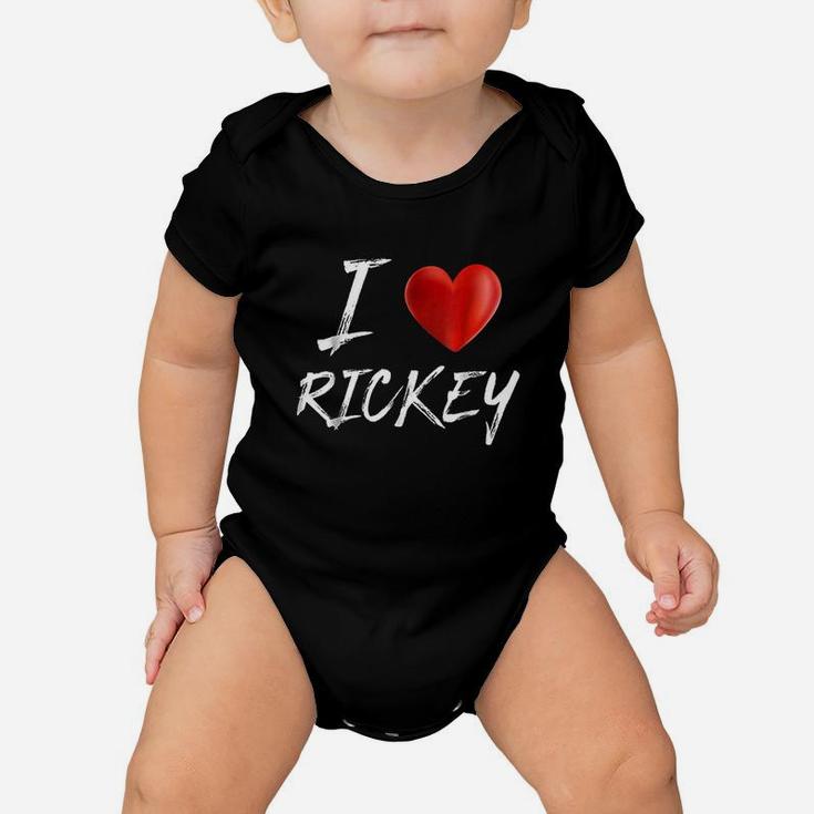 I Love Heart Rickey Family Name Baby Onesie