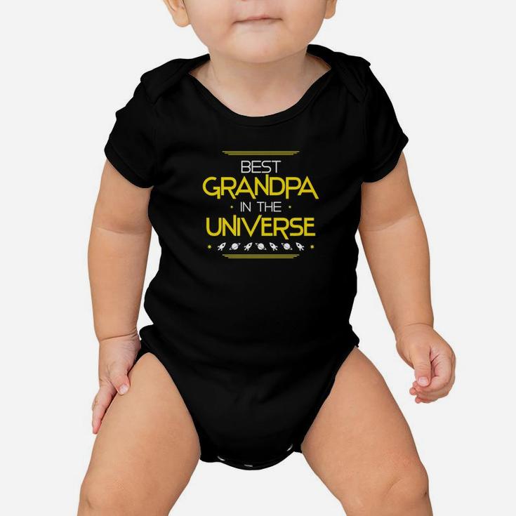 Mens Best Grandpa In The Universe Fathers Day Gifts Space Kids Premium Baby Onesie