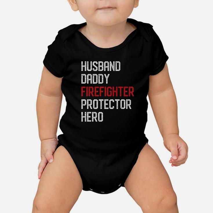 Mens Husband Daddy Firefighter Dad Fireman Hero Fathers Day Gifts Premium Baby Onesie