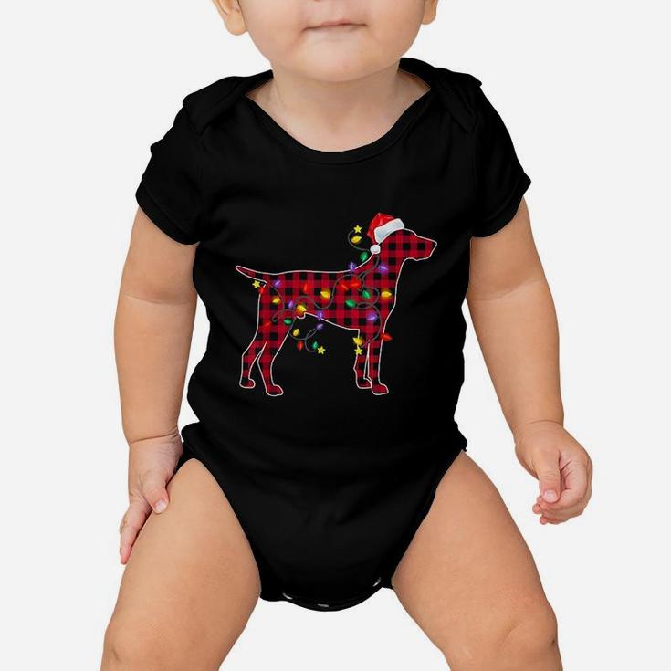 Red Plaid German Shorthaired Pointer Dog Christmas Baby Onesie