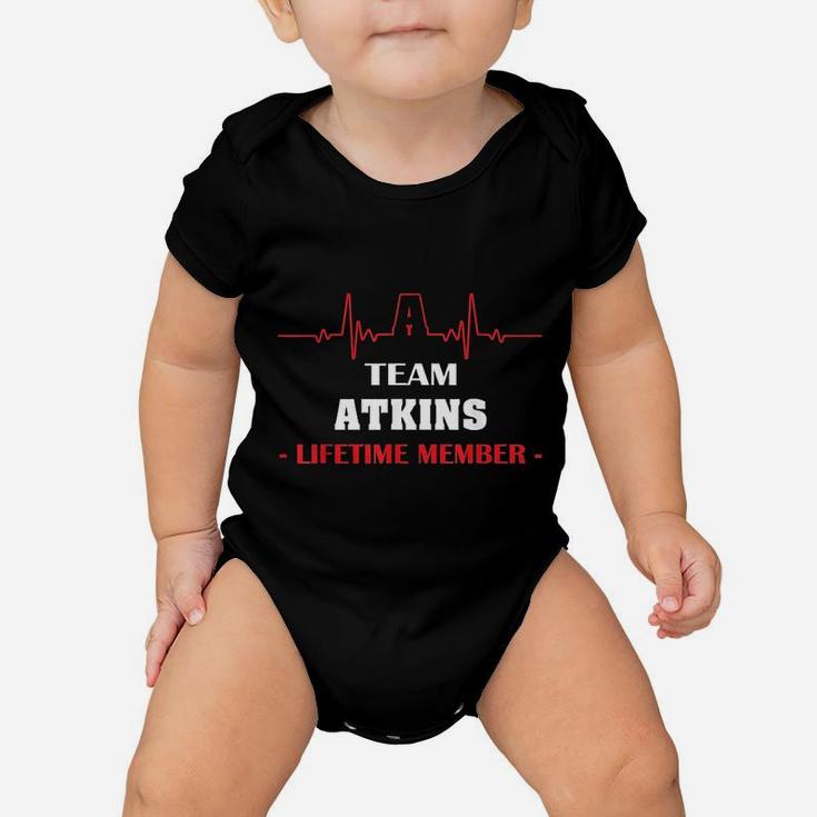 Team Atkins Lifetime Member Blood Completely Family Baby Onesie