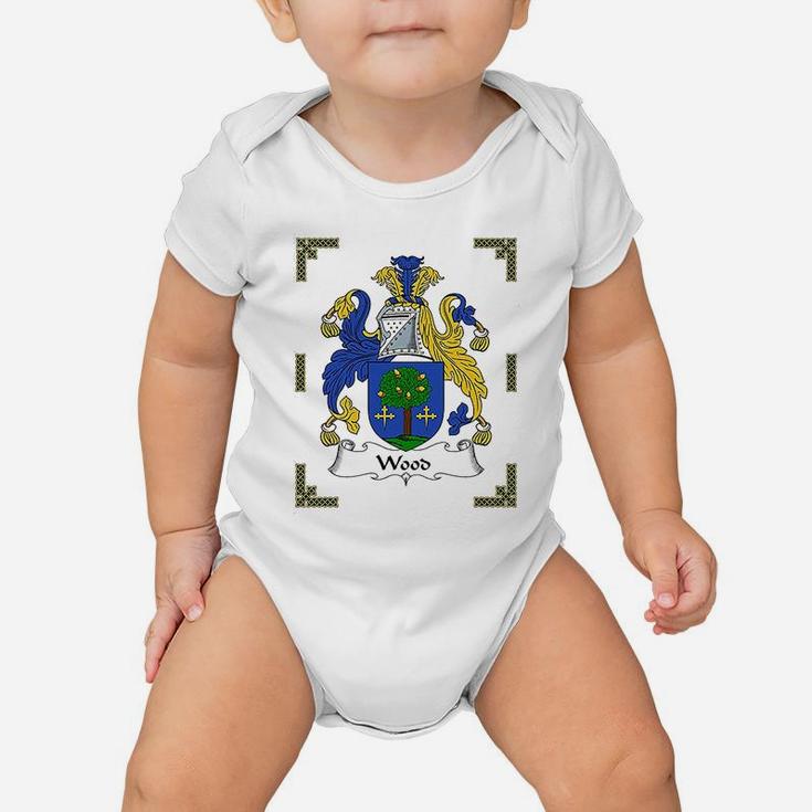 Coat Of Arms Wood Family Crest Baby Onesie