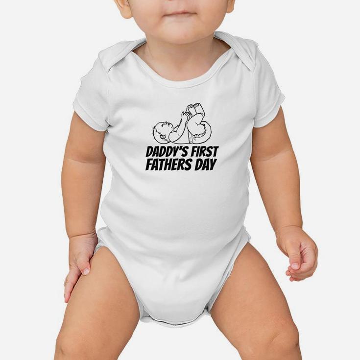 Daddys First Fathers Day Funny Dad Christmas Gift Baby Onesie