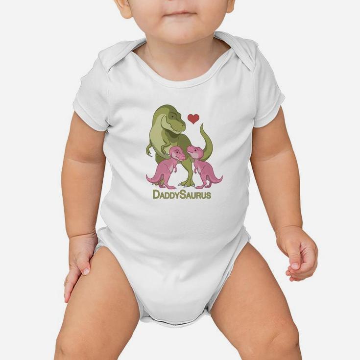 Daddysaurus Trex Father Twin Baby Girl Dinosaurs Shirt Baby Onesie