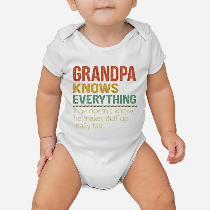 Grandpa Knows Everything Vintage 2020 Baby Onesie