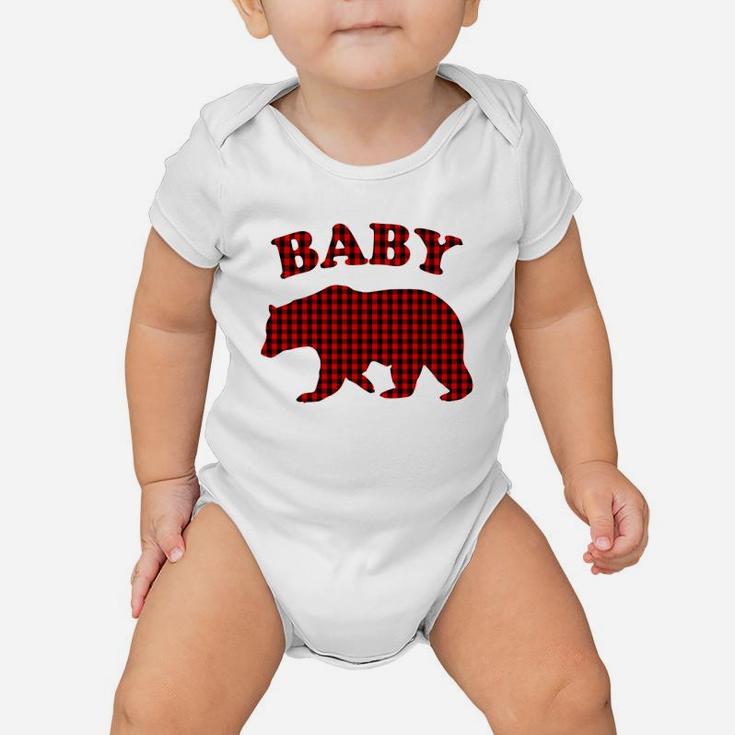 Red Plaid Baby Bear Buffalo Family Pajama Baby Onesie