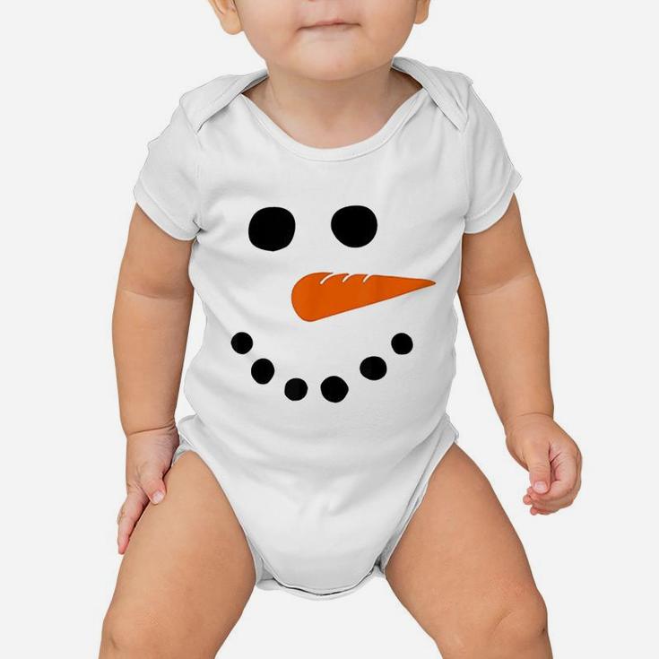 Snowman Face Carrot Nose Christmas Baby Onesie